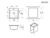 Превью картинка Кварцевая мойка GRANULA ES-4701, БАЗАЛЬТ, кухонная мойка, кварц, ESTETICA #5